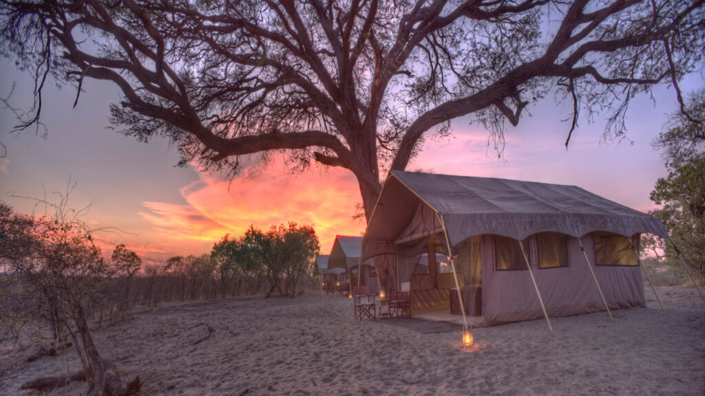 Für alle Liebhaber authentischer und naturnaher Safaris ist das &Beyond Savute Under Canvas die Top-Adresse in ganz Botswana. Um immer an den besten Orten zu sein, wechselt das Camp alle paar Tage den Standort.